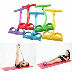 4 Tube Fitness Elastic Sit Up Pull Rope Abdominal 