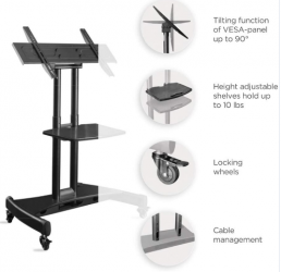 Tilting mobile TV stand