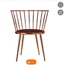 modern dining chair chrome plating luxury copper c