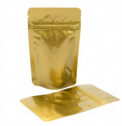 Metallized Gold Stand Up Zipper Pouch – 3 1/8” x 2