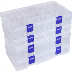 Plastic box 18 compartments with two latches