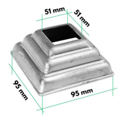 2x2 Post Plate Cover Aluminum Post Base Cover 2 pi
