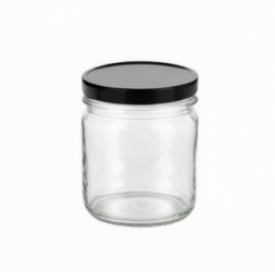 9 oz 270ml Clear Straight Sided Glass Jar with Bla