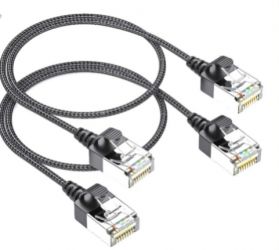 Nylon Braided Ultra Slim Cat6 Cable OD 3.2mm, LAN 